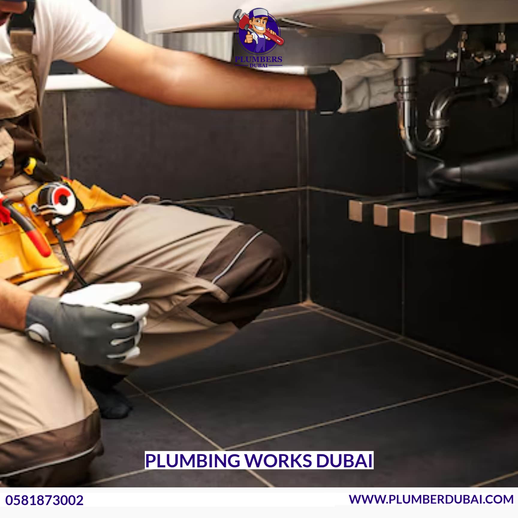 Plumber coordinating pipe installation with renovation contractor in Dubai property