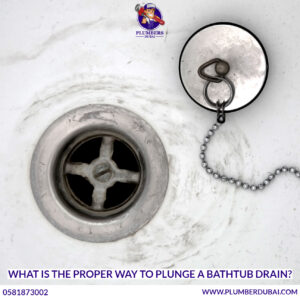 What is the proper way to plunge a bathtub drain?