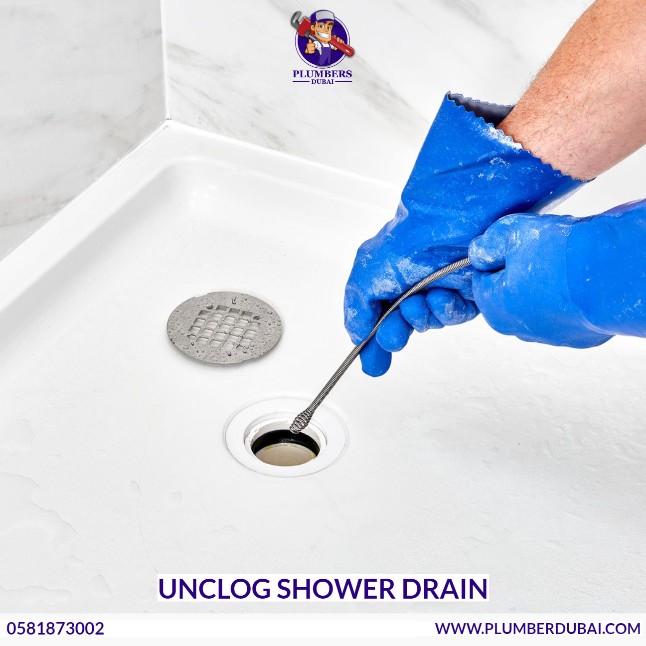 Unclog shower drain