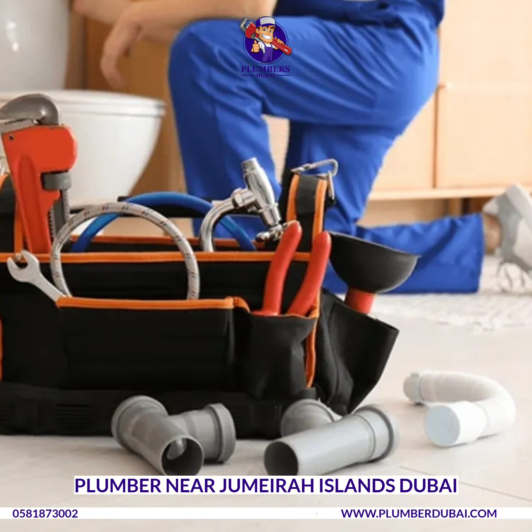 Plumber Dubai technician arriving at Jumeirah Islands villa for service call